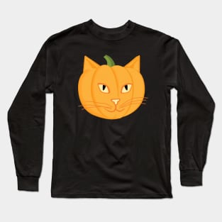 Cat 'O-Lantern Cat Face Pumpkin Jackolantern Cute Cat Long Sleeve T-Shirt